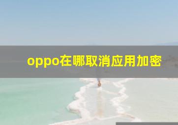 oppo在哪取消应用加密