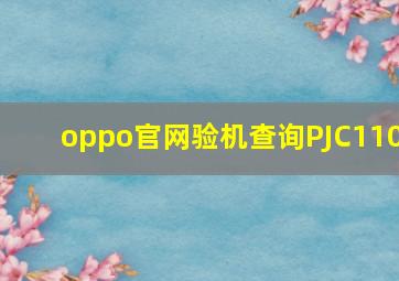 oppo官网验机查询PJC110