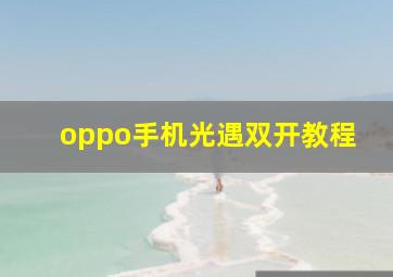 oppo手机光遇双开教程