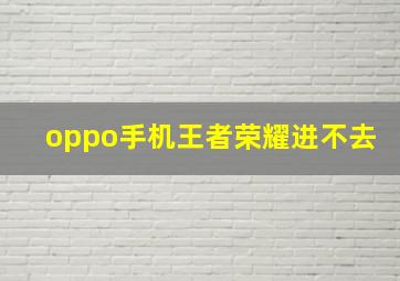 oppo手机王者荣耀进不去