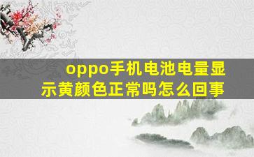 oppo手机电池电量显示黄颜色正常吗怎么回事