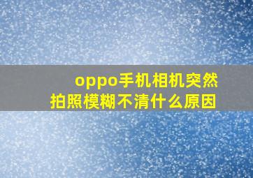 oppo手机相机突然拍照模糊不清什么原因