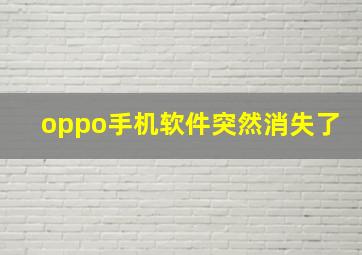 oppo手机软件突然消失了