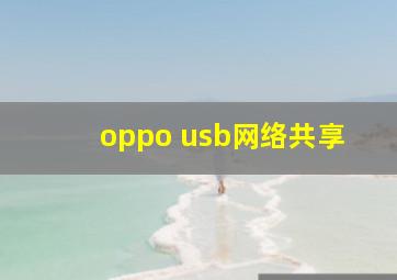 oppo usb网络共享