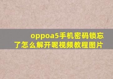 oppoa5手机密码锁忘了怎么解开呢视频教程图片