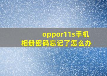 oppor11s手机相册密码忘记了怎么办