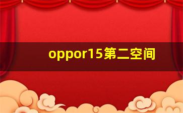 oppor15第二空间