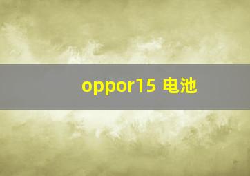 oppor15 电池