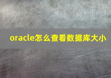 oracle怎么查看数据库大小