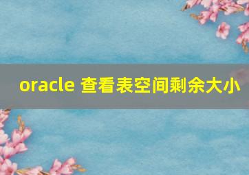 oracle 查看表空间剩余大小