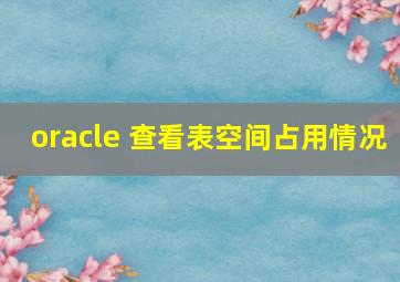 oracle 查看表空间占用情况