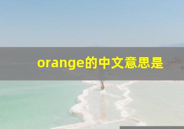 orange的中文意思是