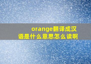 orange翻译成汉语是什么意思怎么读啊