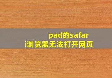 pad的safari浏览器无法打开网页