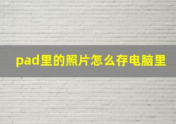 pad里的照片怎么存电脑里