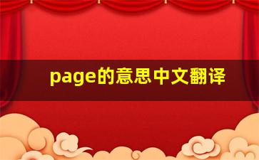 page的意思中文翻译