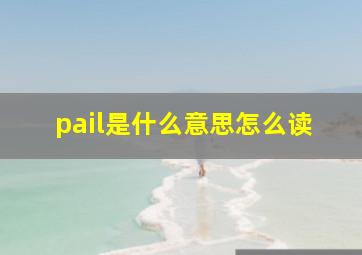 pail是什么意思怎么读