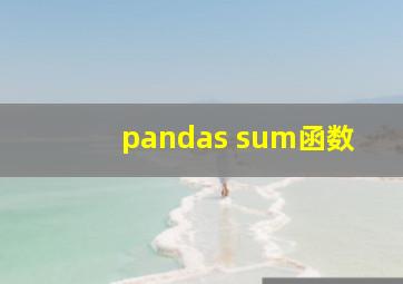 pandas sum函数