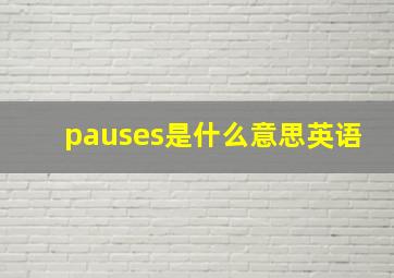 pauses是什么意思英语