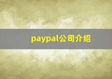 paypal公司介绍