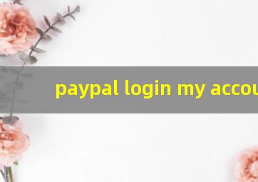 paypal login my account