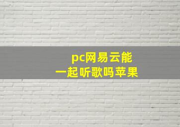 pc网易云能一起听歌吗苹果