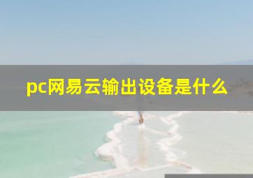 pc网易云输出设备是什么