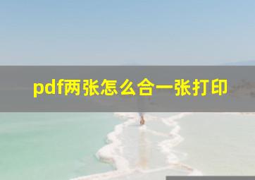 pdf两张怎么合一张打印