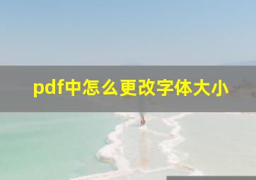 pdf中怎么更改字体大小