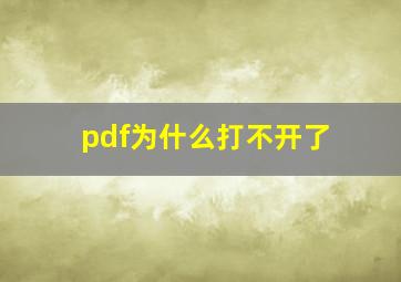 pdf为什么打不开了