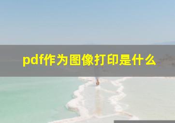 pdf作为图像打印是什么