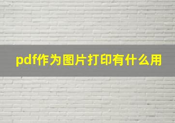 pdf作为图片打印有什么用