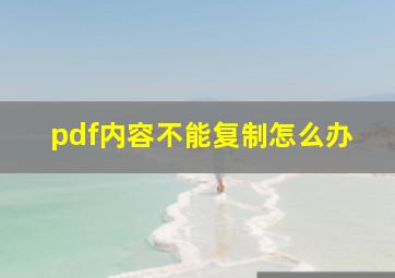 pdf内容不能复制怎么办