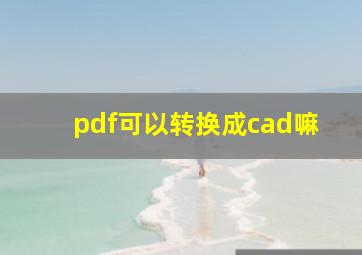 pdf可以转换成cad嘛