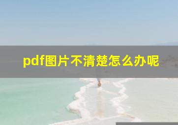 pdf图片不清楚怎么办呢