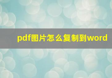 pdf图片怎么复制到word