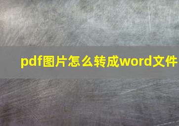 pdf图片怎么转成word文件