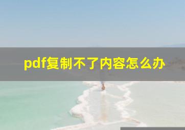 pdf复制不了内容怎么办