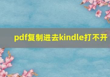 pdf复制进去kindle打不开