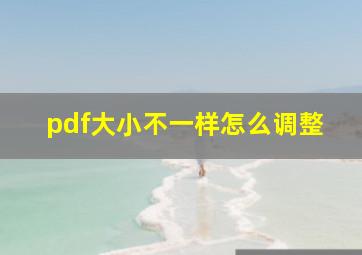 pdf大小不一样怎么调整