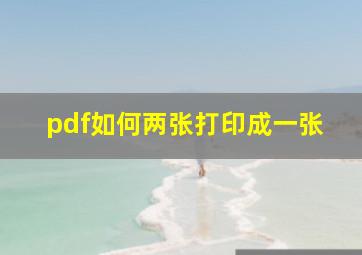 pdf如何两张打印成一张