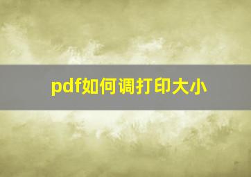 pdf如何调打印大小