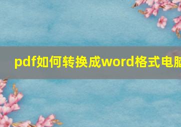 pdf如何转换成word格式电脑