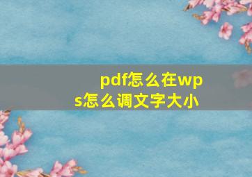 pdf怎么在wps怎么调文字大小