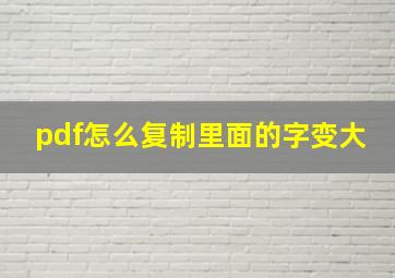 pdf怎么复制里面的字变大