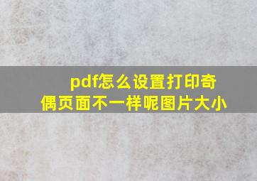 pdf怎么设置打印奇偶页面不一样呢图片大小