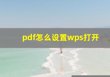 pdf怎么设置wps打开