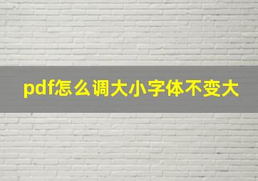 pdf怎么调大小字体不变大