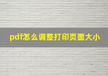 pdf怎么调整打印页面大小