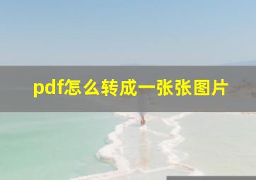 pdf怎么转成一张张图片